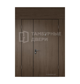 Дверь арочная с фрамугой ламинат элитные панели с винилискожей снаружи ТД-218
